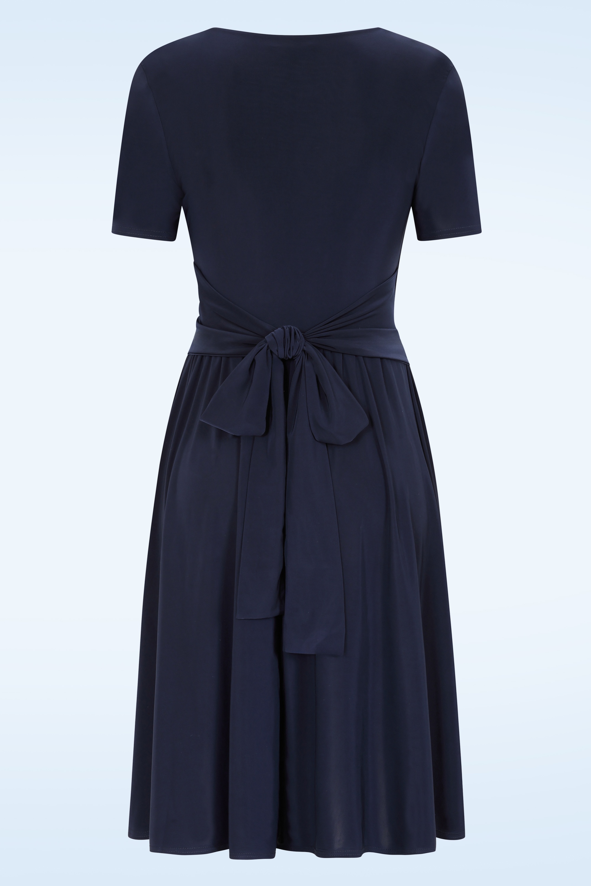 Vintage Chic for Topvintage - Topvintage exclusive ~ Marina slinky swing jurk in marineblauw 3