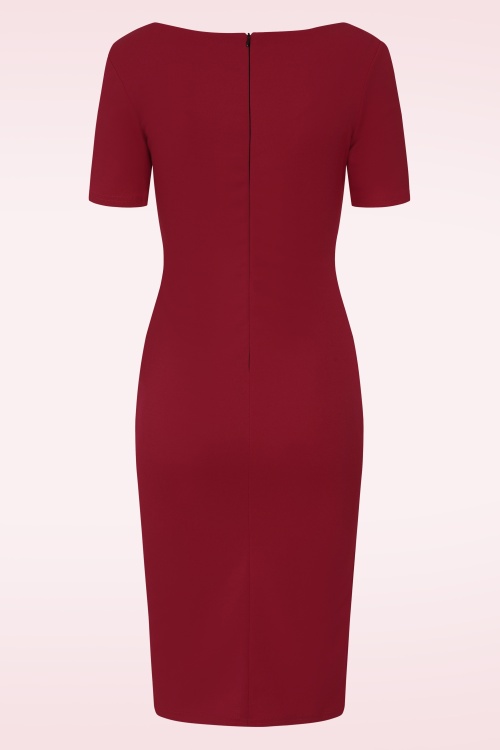 Vintage Chic for Topvintage - Topvintage exclusive ~ Marcy pencil jurk in rood 3