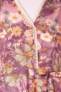 Very Cherry - Magnolia Mucha Flowers Plumeti midi jurk in roze 3