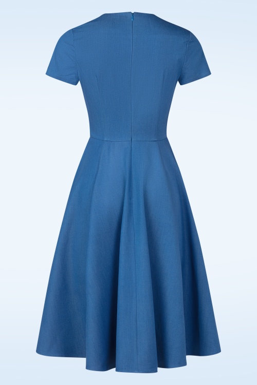 Topvintage Boutique Collection - Topvintage exclusive ~ Marlin swing jurk in blauw 4