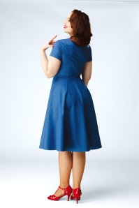 Topvintage Boutique Collection - Topvintage exclusive ~ Marlin swing jurk in blauw 2