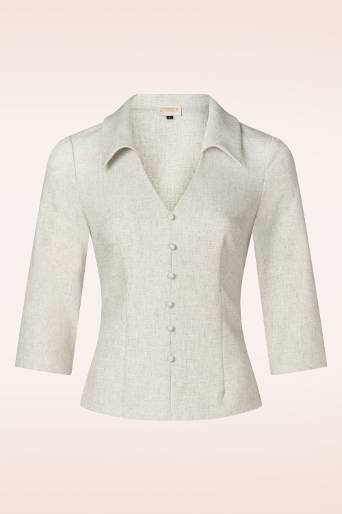 Topvintage Boutique Collection - Topvintage exclusive ~ Livia Blouse in beige 6