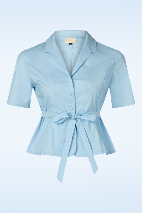 Topvintage Boutique Collection - Topvintage Exclusive ~ Sabrina blouse in lichtblauw 3