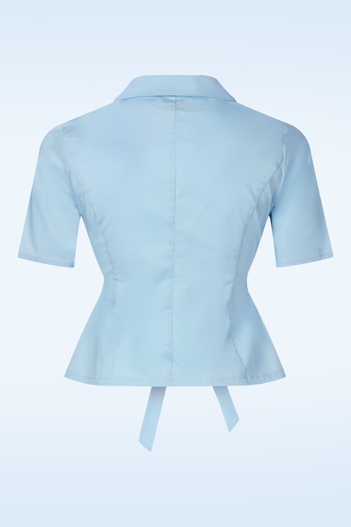 Topvintage Boutique Collection - Topvintage Exclusive ~ Sabrina blouse in lichtblauw 4