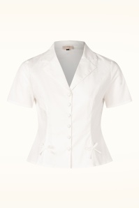 Topvintage Boutique Collection - Topvintage Exclusive ~ Lulu blouse in gebroken wit 3