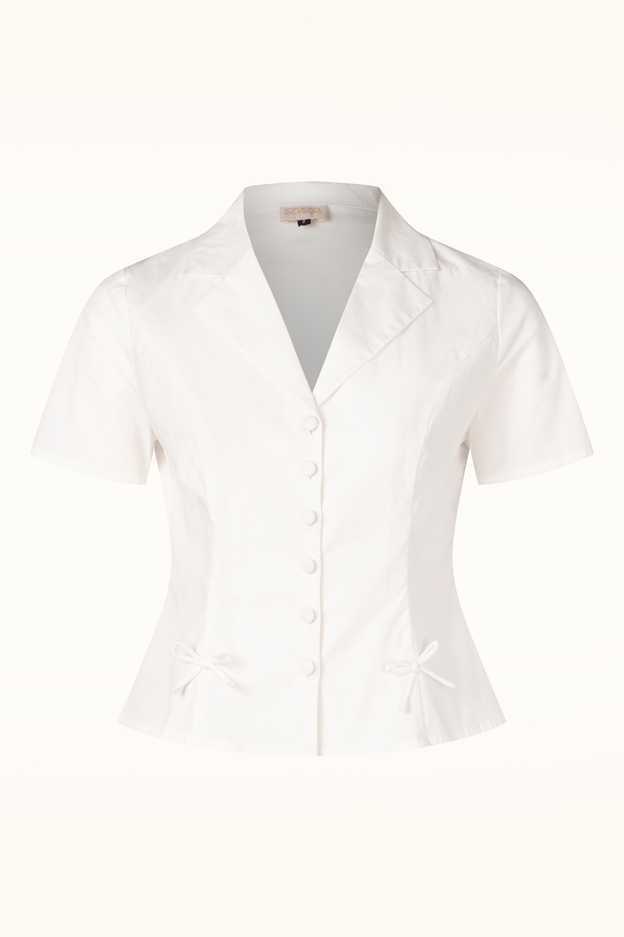 Topvintage Boutique Collection - Topvintage Exclusive ~ Lulu blouse in gebroken wit 3