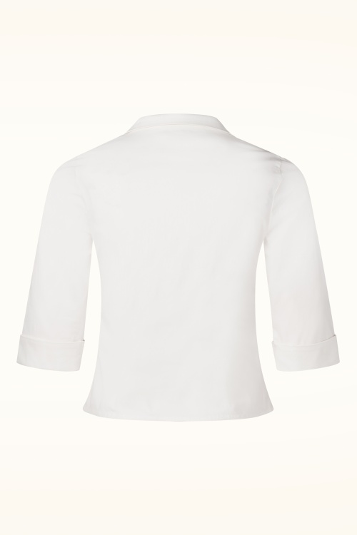 Topvintage Boutique Collection - Topvintage Exclusive ~ Katty blouse in wit 5