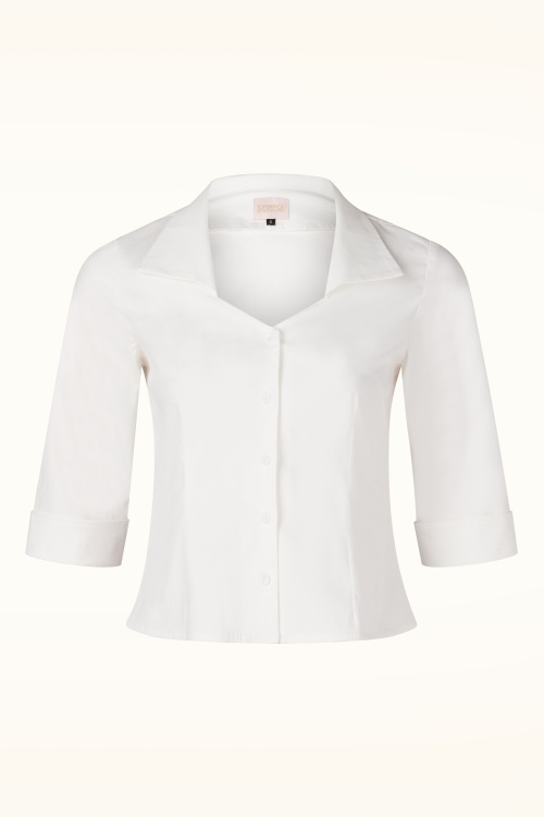 Topvintage Boutique Collection - Topvintage Exclusive ~ Katty blouse in wit 3
