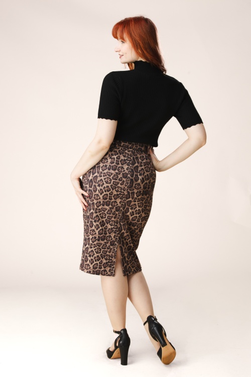 Topvintage Boutique Collection - Topvintage exclusive ~ Felina pencil rok in luipaard  2