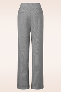 Topvintage Boutique Collection - Topvintage exclusive ~ Adeline pied de poule pantalon in zwart en wit 4