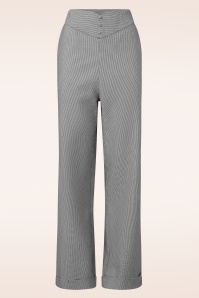 Topvintage Boutique Collection - Topvintage exclusive ~ Adeline pied de poule pantalon in zwart en wit 3