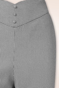 Topvintage Boutique Collection - Topvintage exclusive ~ Adeline pied de poule pantalon in zwart en wit 5