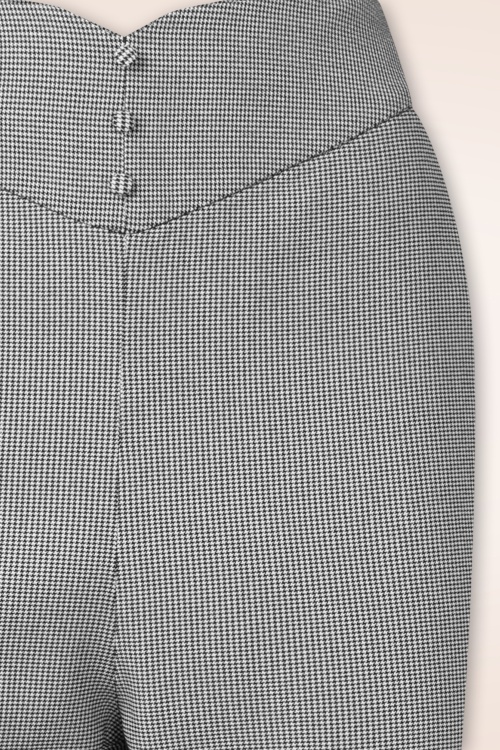 Topvintage Boutique Collection - Topvintage exclusive ~ Adeline pied de poule pantalon in zwart en wit 5