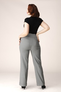 Topvintage Boutique Collection - Topvintage exclusive ~ Adeline pied de poule pantalon in zwart en wit 2