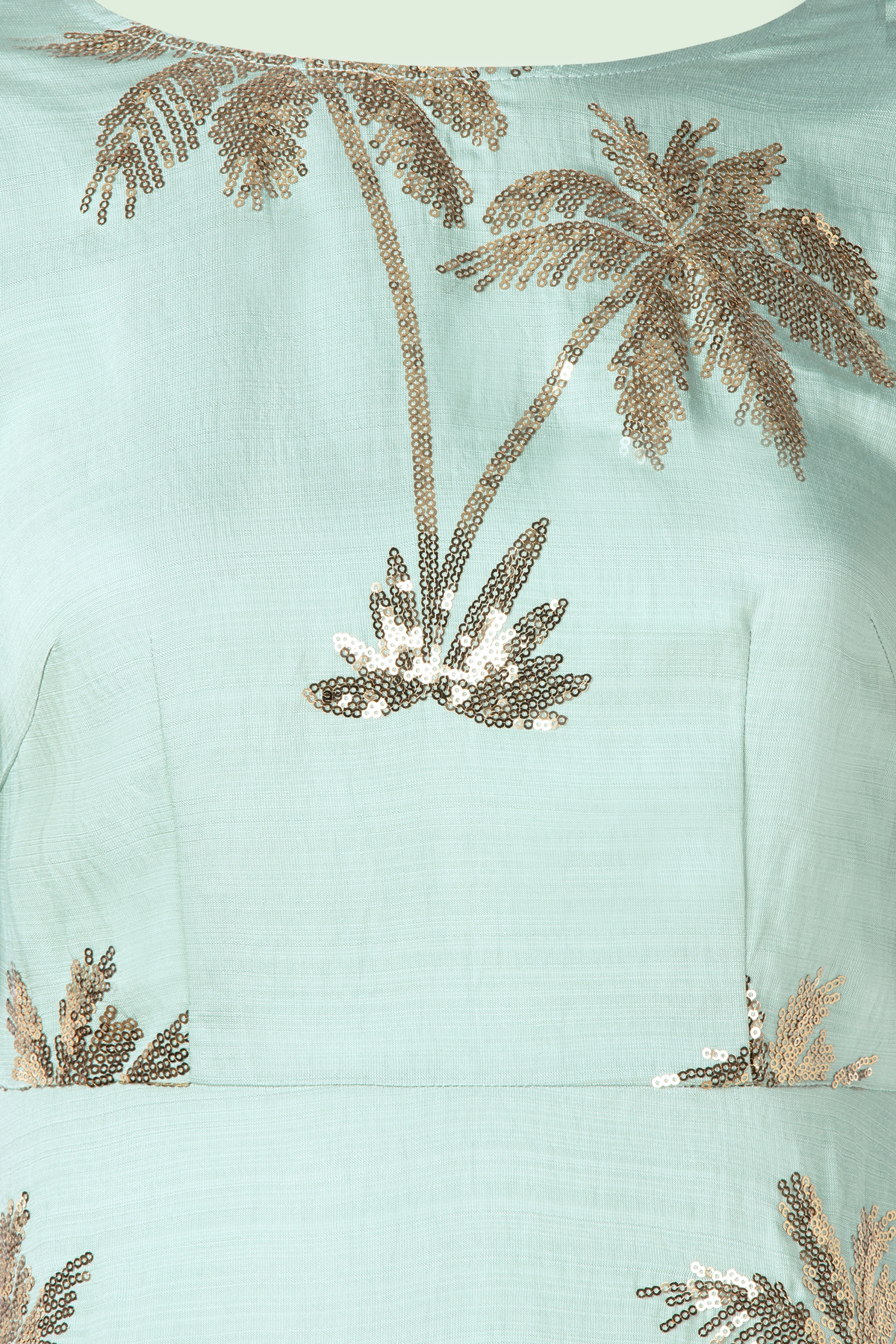 Traffic People - Rene Palmtree katoenen maxi jurk in lichtblauw 3