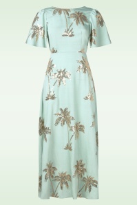 Traffic People - Rene Palmtree katoenen maxi jurk in lichtblauw 2
