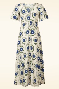 Traffic People - Rene Flower maxi jurk in crème en multi 3