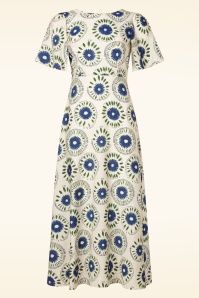 Traffic People - Rene Flower maxi jurk in crème en multi