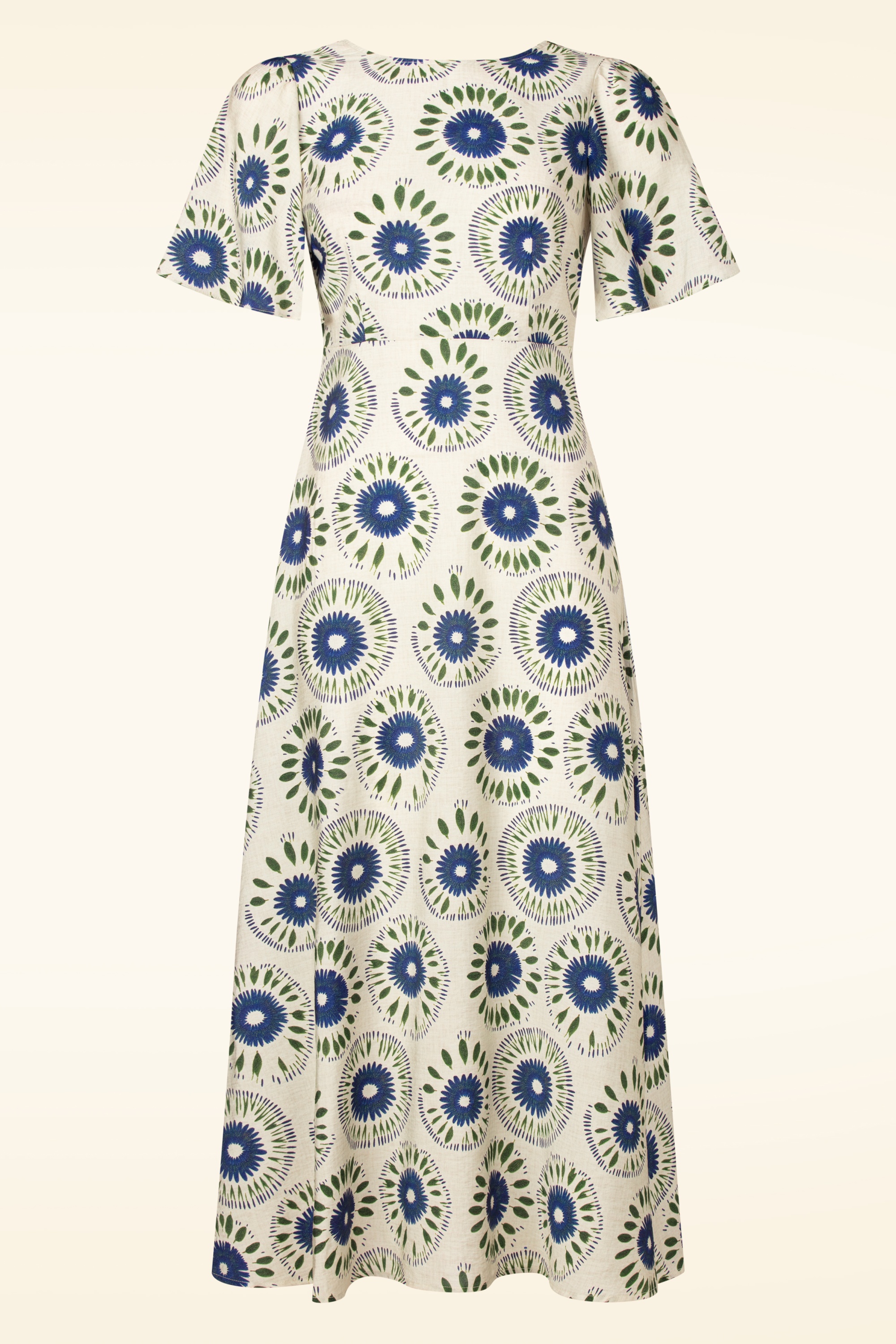 Traffic People - Rene Flower maxi jurk in crème en multi