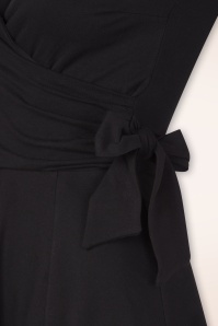 Vintage Chic for Topvintage - Topvintage exclusive ~ Layla viscose overslag jurk in zwart 2