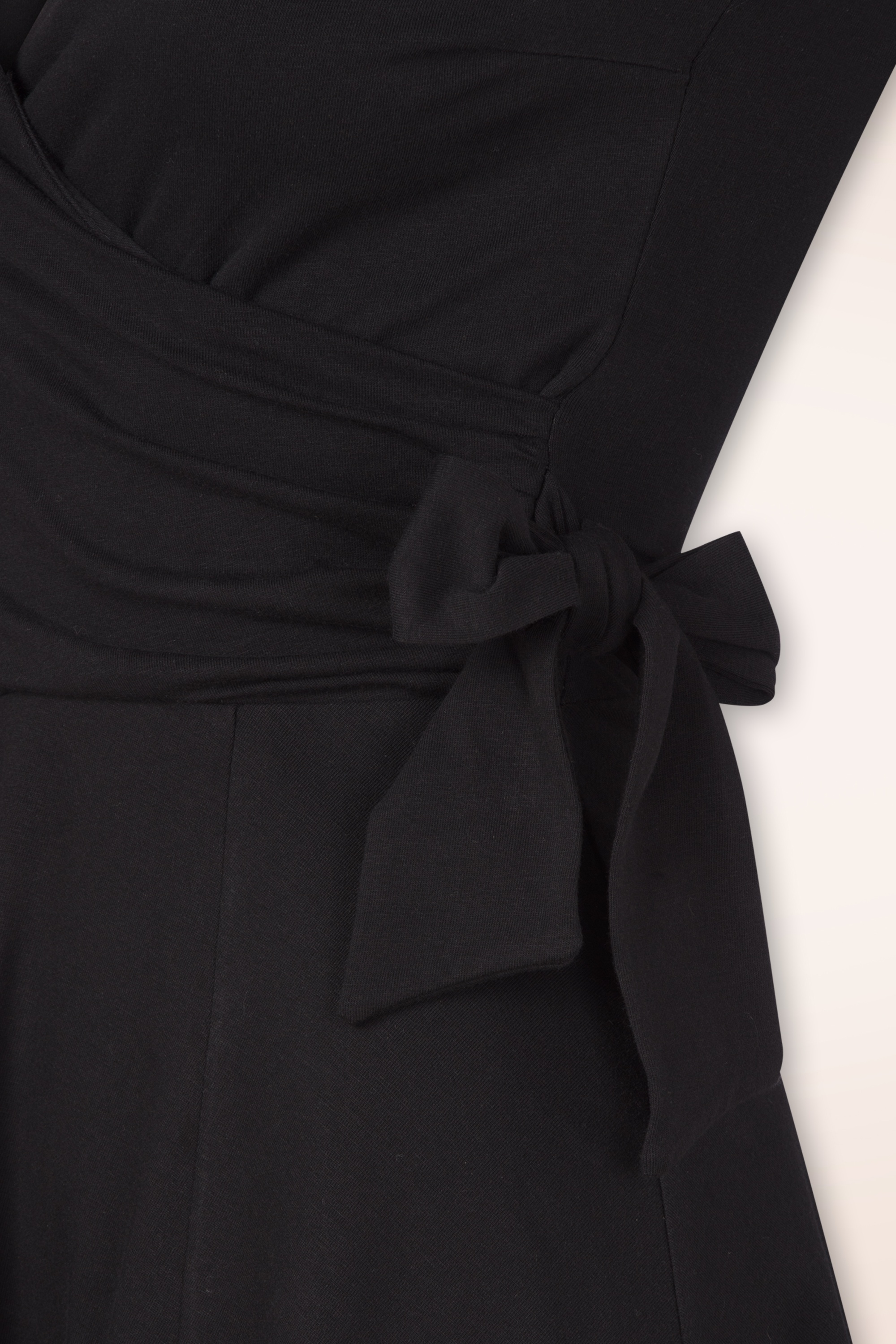 Vintage Chic for Topvintage - Topvintage exclusive ~ Layla viscose overslag jurk in zwart 2