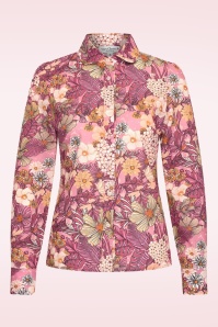 Very Cherry - Mucha Flowers Plumeti blouse in roze