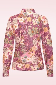 Very Cherry - Mucha Flowers Plumeti blouse in roze 2