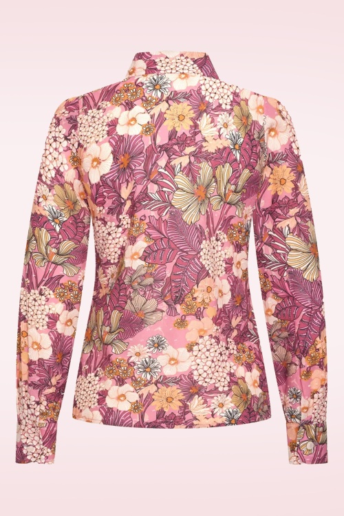 Very Cherry - Mucha Flowers Plumeti blouse in roze 2