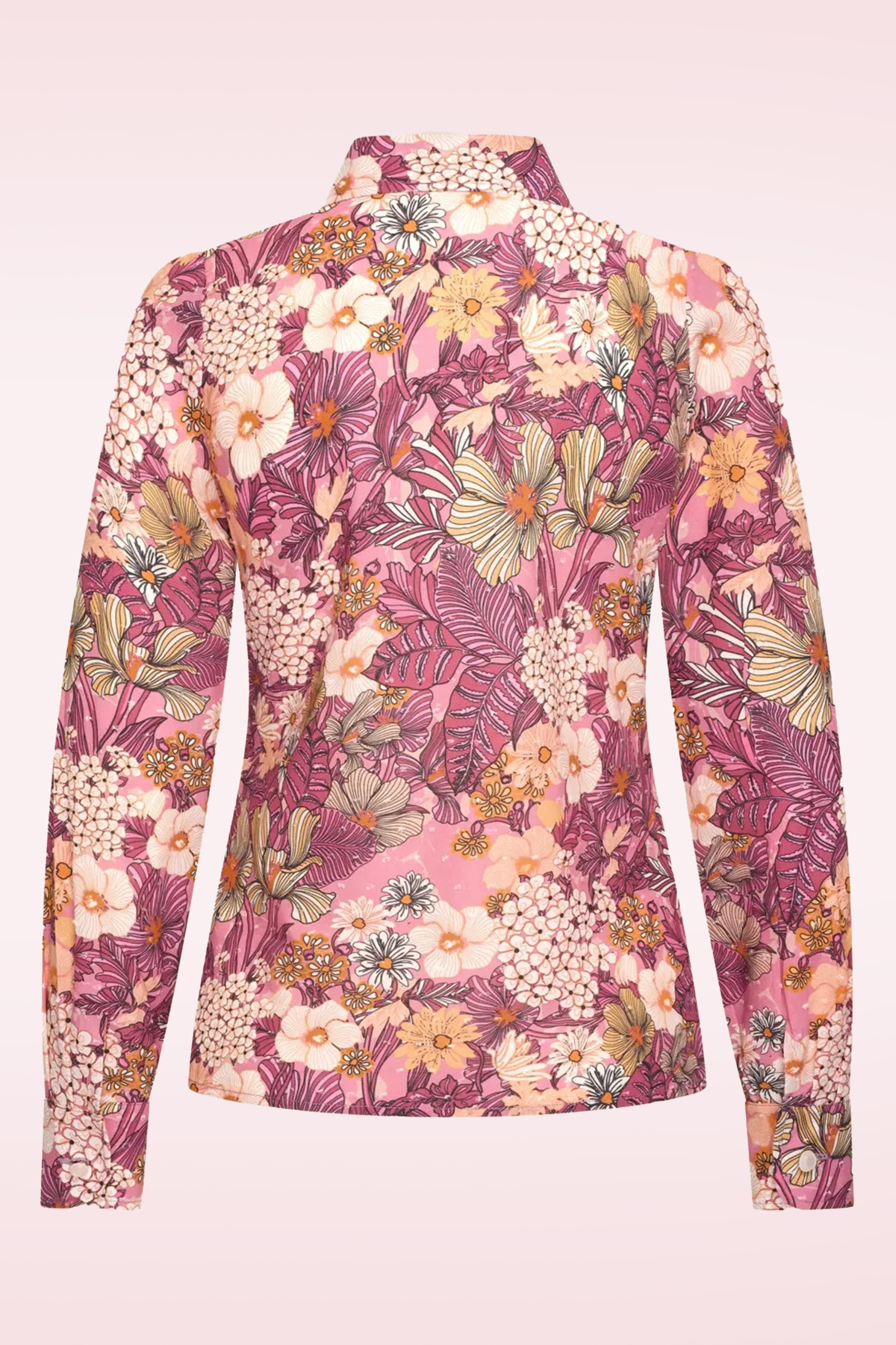 Very Cherry - Mucha Flowers Plumeti blouse in roze 2