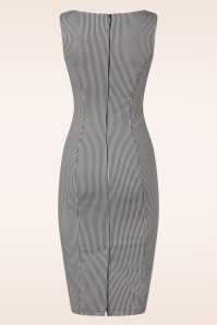 Hearts & Roses - Topvintage Exclusive - Audrey pied de poule pencil jurk in zwart en wit 3