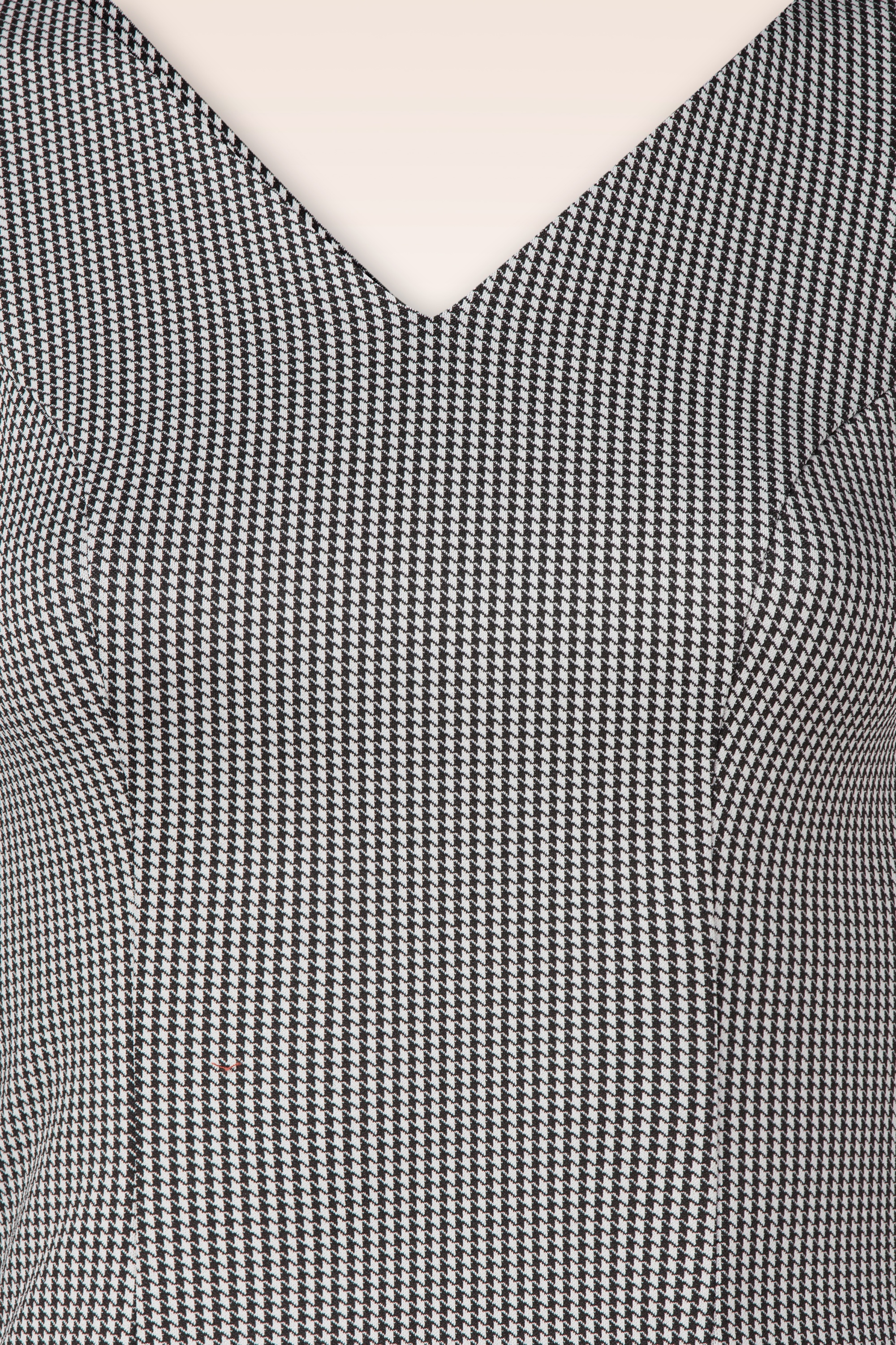 Hearts & Roses - Topvintage Exclusive - Audrey pied de poule pencil jurk in zwart en wit 2