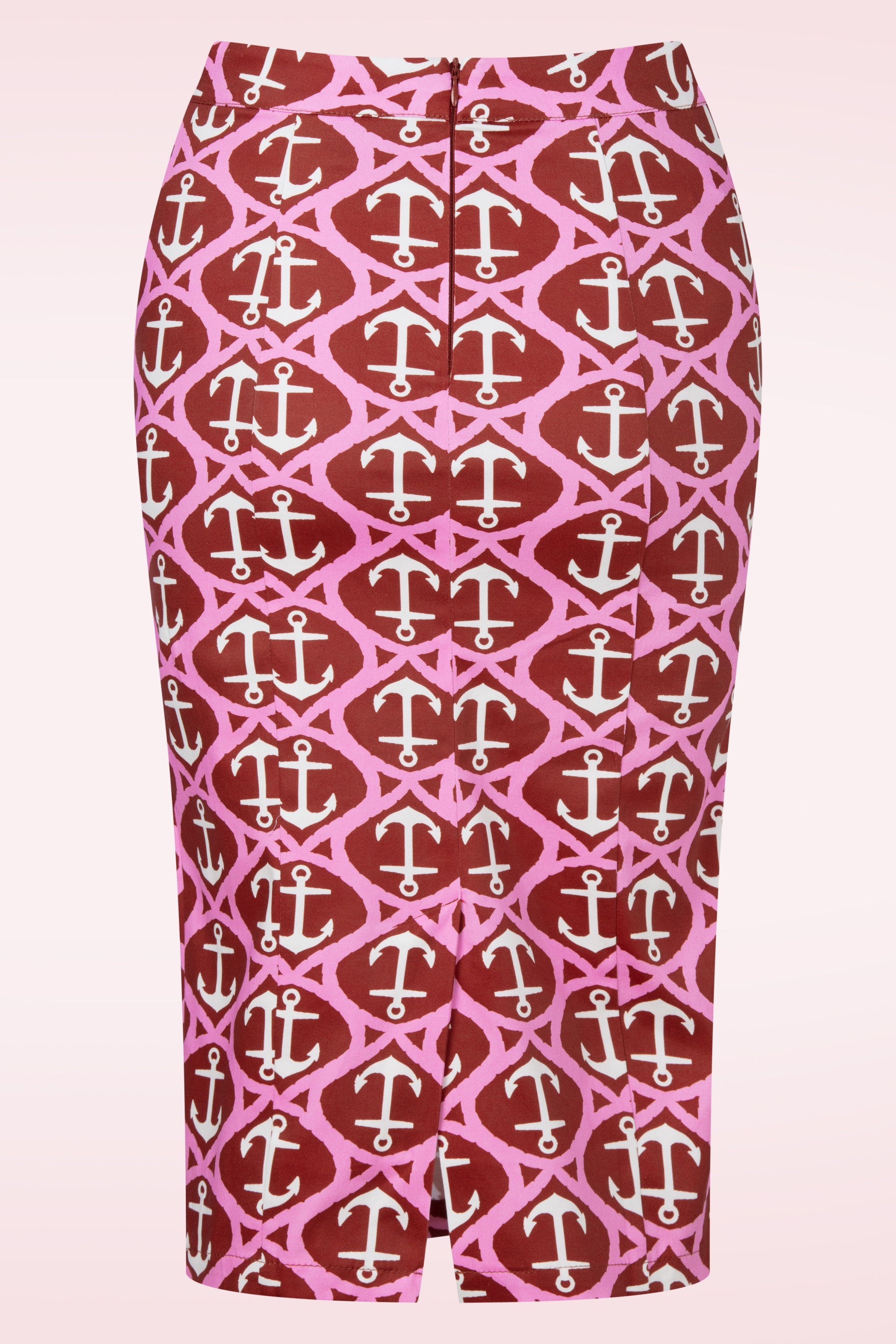 Hearts & Roses - Topvintage exclusive - Anchor Muse pencil rok in rood en roze 3