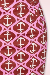 Hearts & Roses - Topvintage exclusive - Anchor Muse pencil rok in rood en roze 2