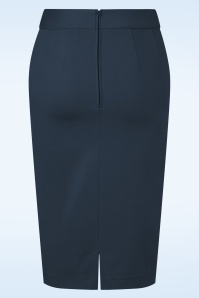 Very Cherry - Klassieke pencil rok in marineblauw 2