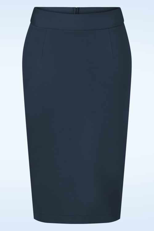Very Cherry - Klassieke pencil rok in marineblauw