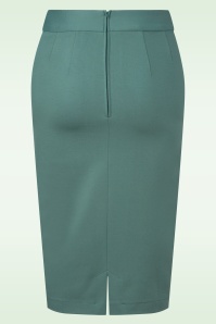 Very Cherry - Klassieke pencil rok in verdigris 2