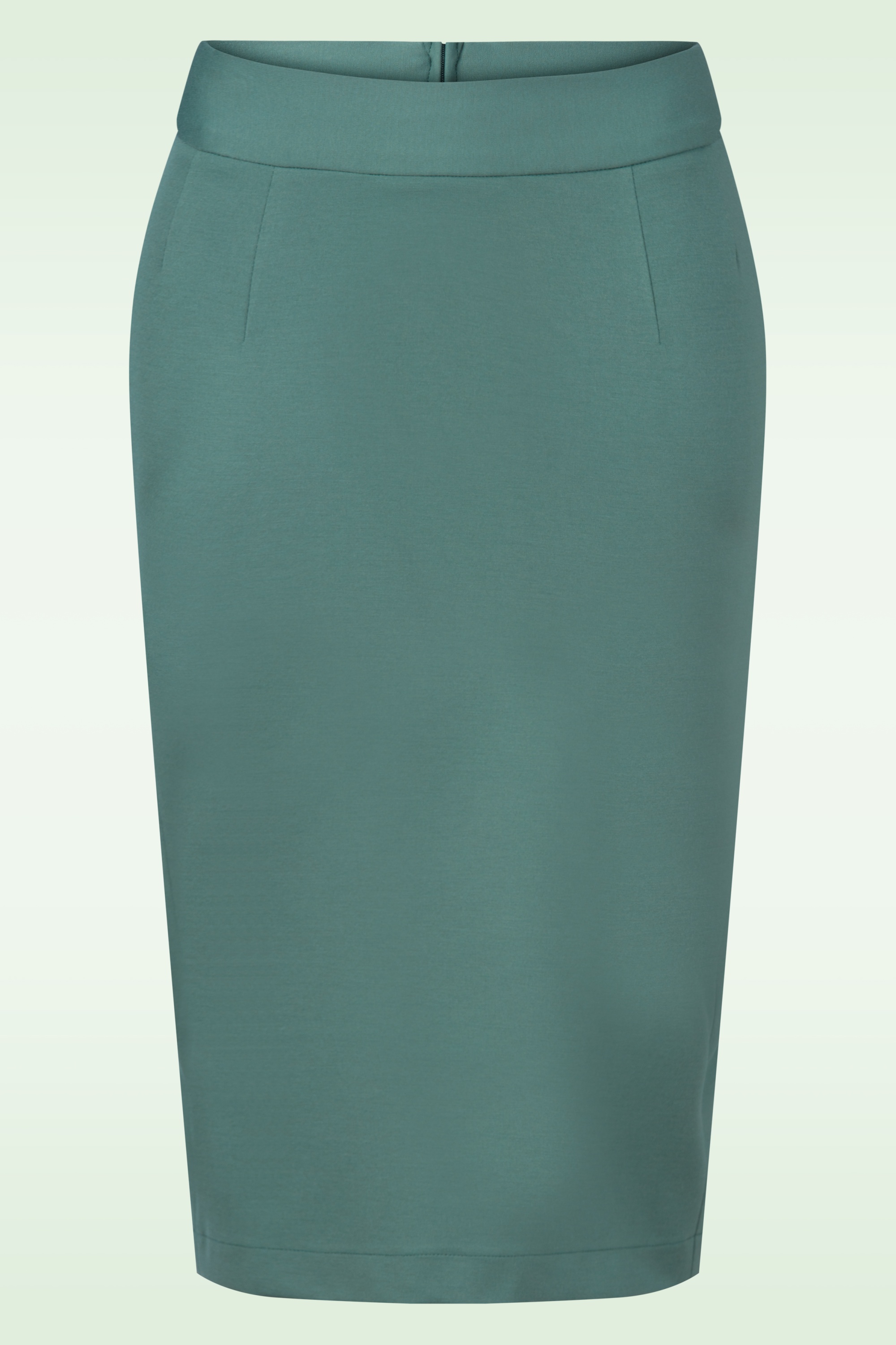 Very Cherry - Klassieke pencil rok in verdigris