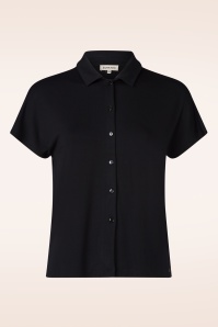 Surkana - Nomi Short Sleeve Bamboo blouse in zwart