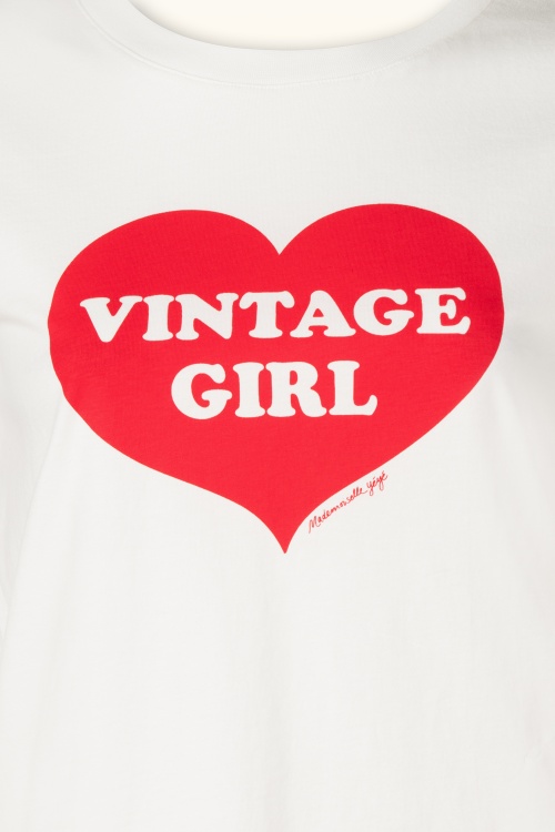 Mademoiselle YéYé - Vintage Girl Cotton T-shirt in ecru 2