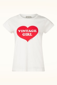 Mademoiselle YéYé - Vintage Girl Cotton T-shirt in ecru