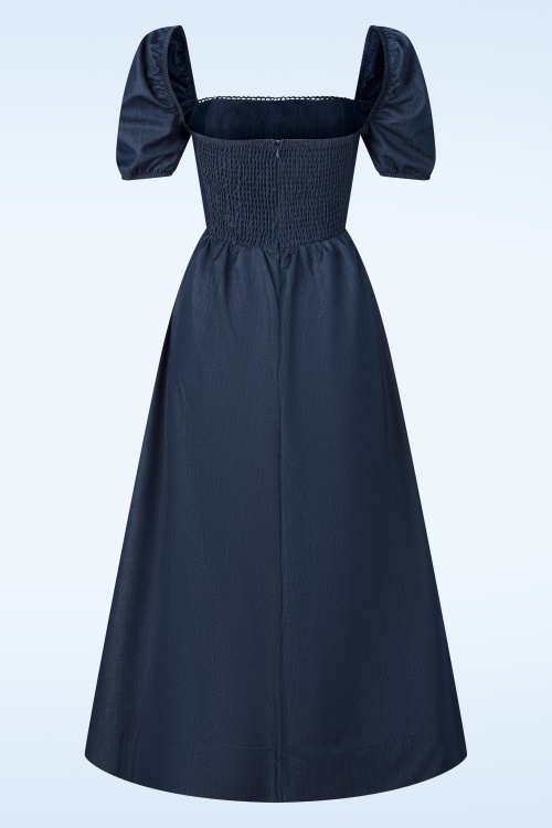 Glamorous - Bluebell Meadow midi jurk in indigo blauw 3