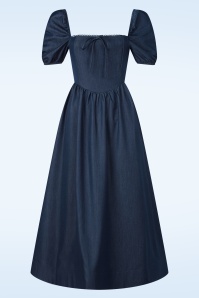 Glamorous - Bluebell Meadow midi jurk in indigo blauw