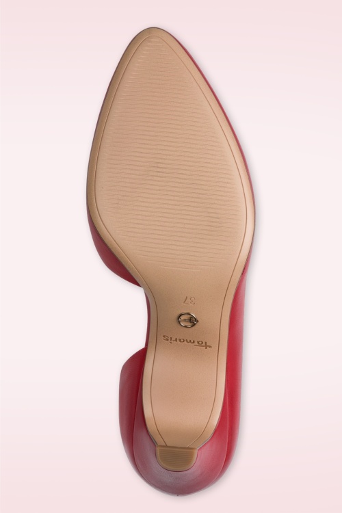 Tamaris - Rouge Revival pumps van leder in rood 4