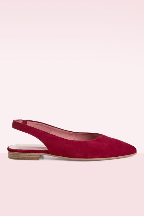 Tamaris - Cherry Kiss Suede slingbacks in rood
