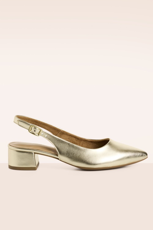 Tamaris - Studio Glow Slingback Heels in goud