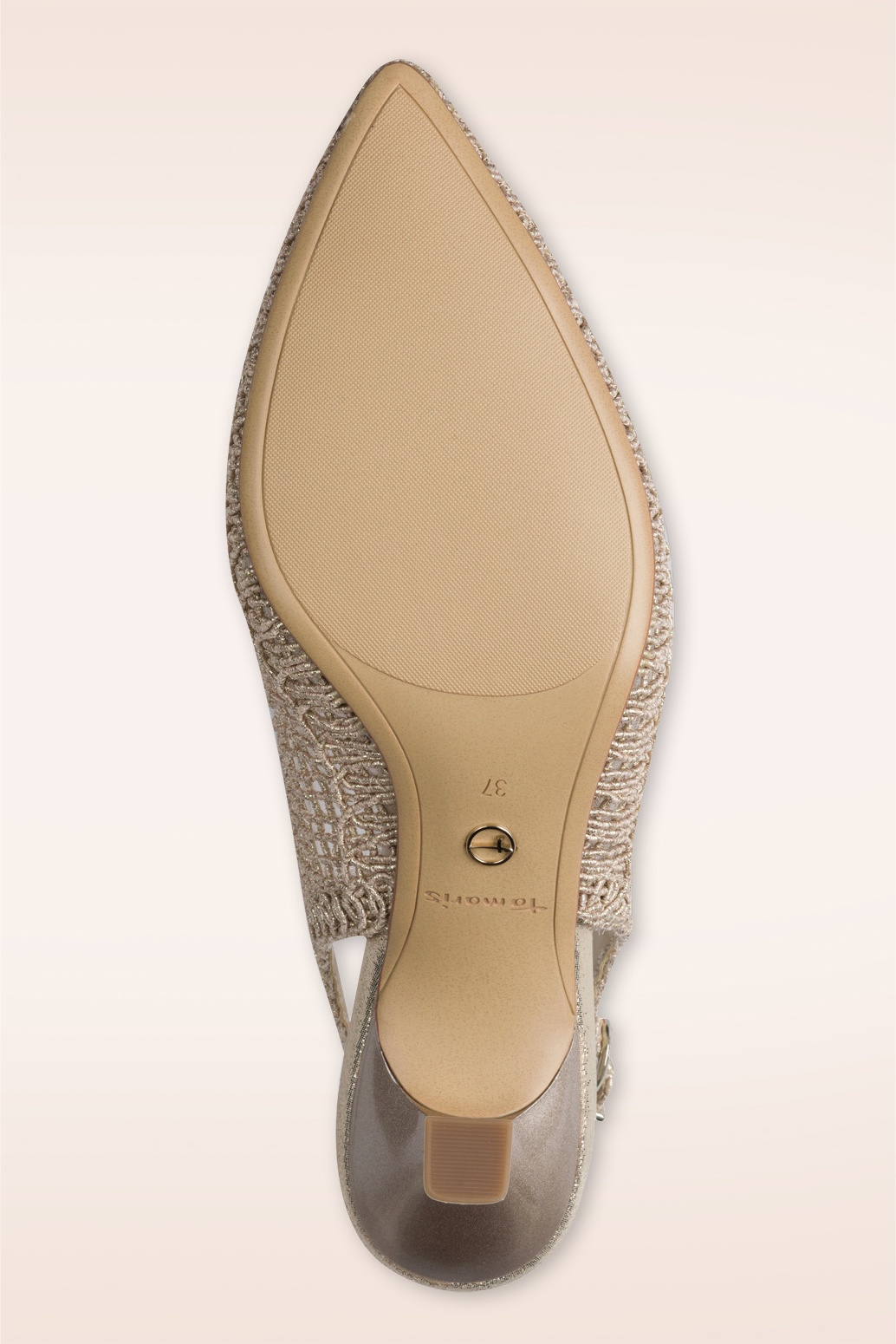 Tamaris - Riviera Glow Slingback Heels in lichtgoud 3