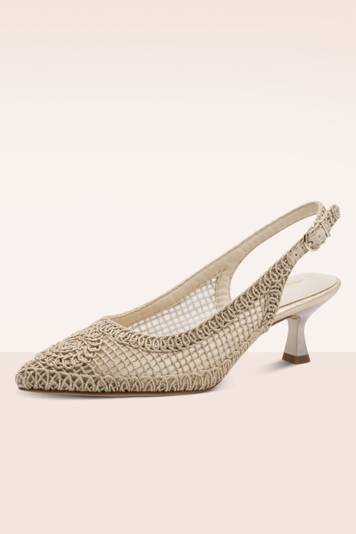 Tamaris - Riviera Glow Slingback Heels in lichtgoud 2