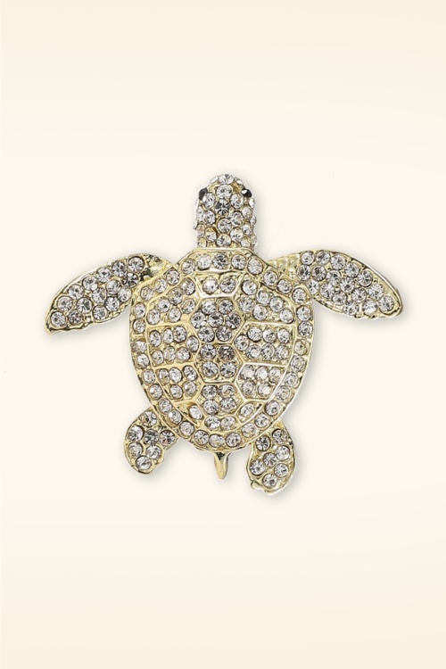 Day&Eve by Go Dutch Label - Sparkly Turtle broche in goud