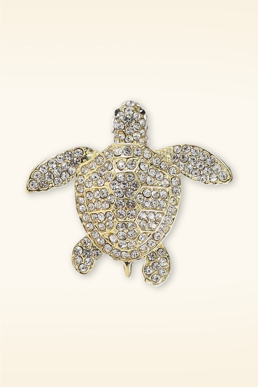 Day&Eve by Go Dutch Label - Sparkly Turtle broche in goud