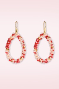 Day&Eve by Go Dutch Label - Beads Drop Dangle oorbellen in tomaat 2